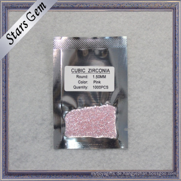1.5mm Brilliant Sweet Pink Kleine Größe CZ für Schmuck Einstellung